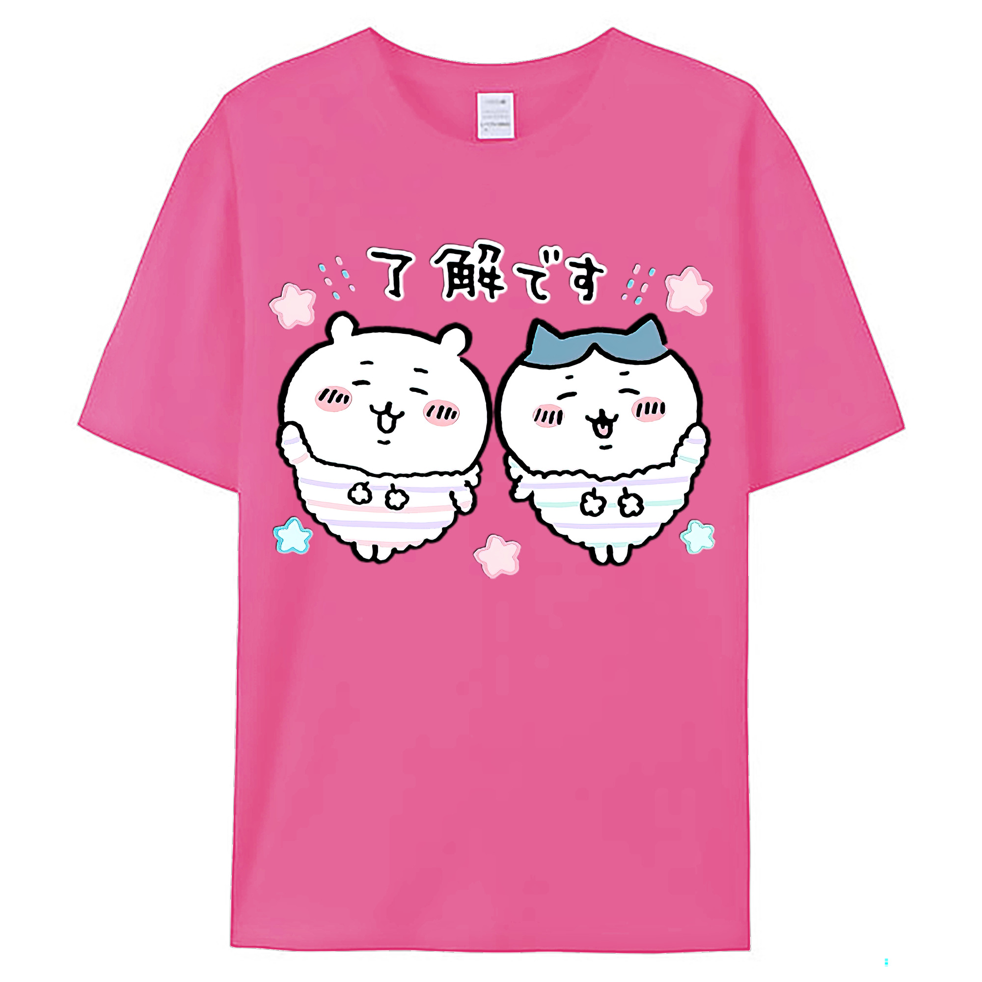 （画像用） ちいかわ ハチワレ Chii-kawa hachiware レディースカジュアルプリントTシャツ（綿100％）